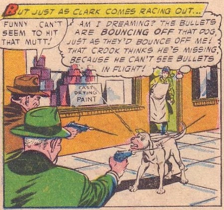 Adventure Comics #210: first Krypto the Super-Dog encounter with Clark Kent