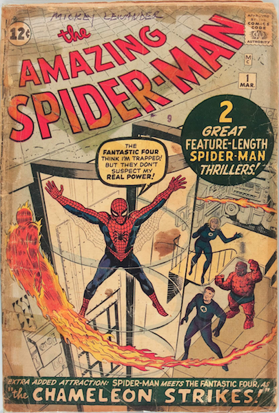 This copy of ASM #1 CGC 0.5 has multiple tape repairs. The central image has decent color and is largely complete, but it's still an ugly duckling