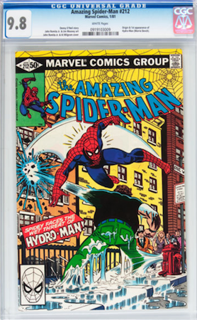 100 Hot Comics: Amazing Spider-Man 212, 1st Hydro Man. Click to buy a copy at Goldin