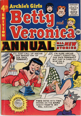 Archie's Girls Betty and Veronica Annual #4. Click for values