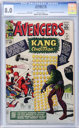 Hot Comics #61: Avengers 8, 1st Kang the Conqueror. Look for CGC 8.0. Click to order a copy