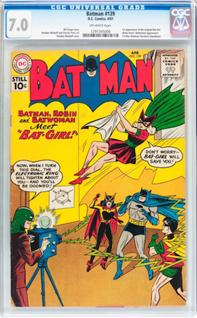 Batman #139 is the first Bat-Girl and a good investment in CGC 7.0. Click to buy at Goldin