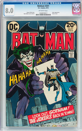 100 Hot Comics #87: Batman 251, Classic Neal Adams Joker Cover. Click to buy a copy from Goldin