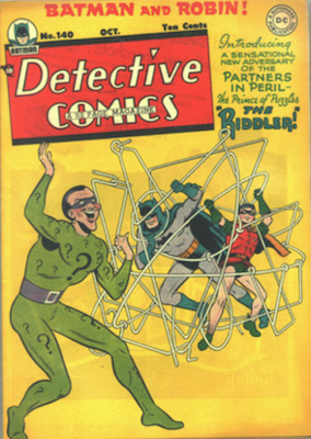 Detective Comics #140: Origin and First Appearance of the Riddler. Click for current values.