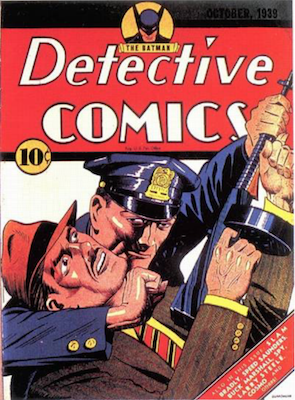 Detective Comics #32: Batman is first costumed hero to use a gun, kills two villains. Click for values