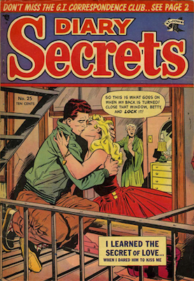 Diary Secrets #25: classic Matt Baker cover. Click for values