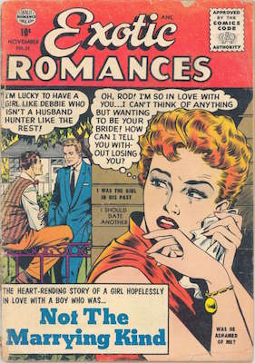 Exotic Romances (#31?), Rare Matt Baker comic book, Matt Baker cover. Click for values