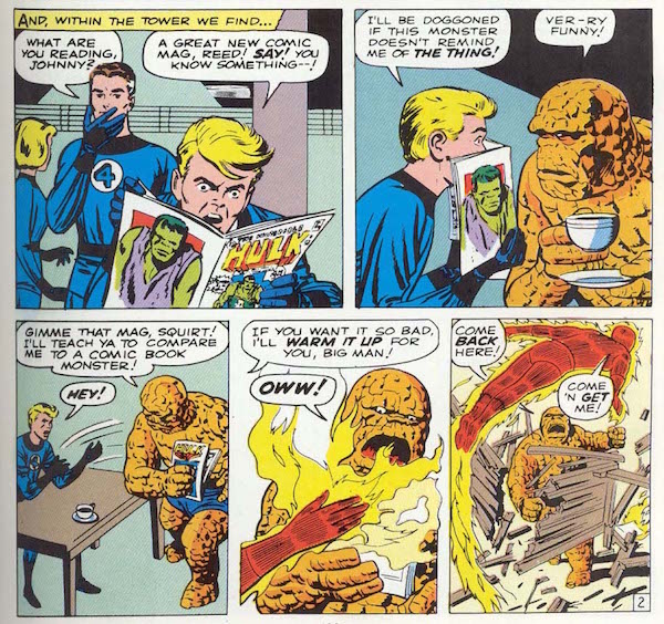 The cameo of Incredible Hulk #1 in Fantastic Four #5