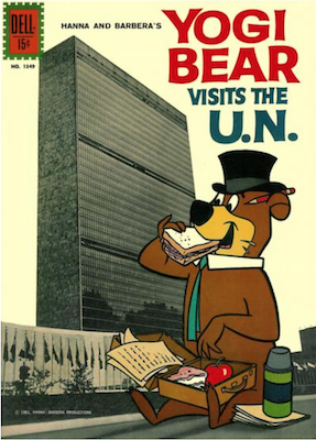 Four Color #1349: Yogi Bear Visits the UN. Click for values.