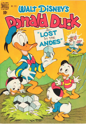 Four Color #223: Donald Duck in Lost in the Andes by Carl Barks. Click for values.