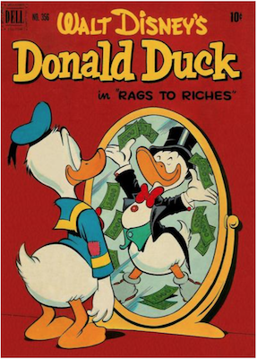 Four Color #356: Donald Duck in Rags to Riches, Carl Barks cover. Click for values.