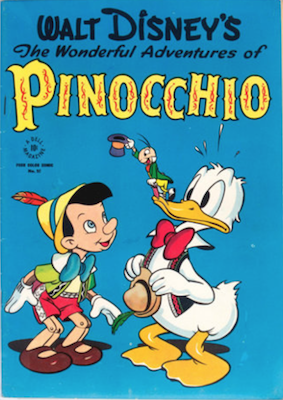 Four Color #92, Walt Disney's the Wonderful Adventures of Pinocchio;
Donald Duck by Walt Kelly. Click for values