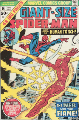 Giant-Size Spider-Man #6, Human Torch battle. Click for values