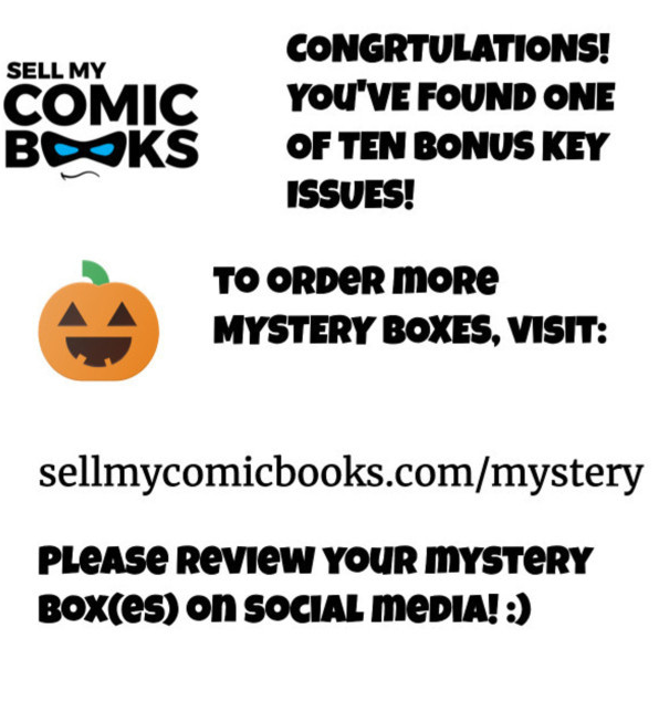 If you find a bonus book, then you receive a little certificate with the comic book mystery box that explains whether you have won a key issue, or the grand prize book!