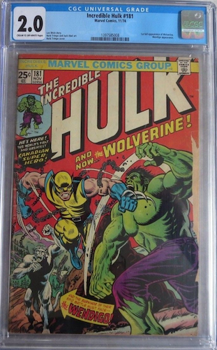 This Hulk 181 is at least complete. But it's missing a big portion of the right edge, torn off or tape pull gone horribly wrong