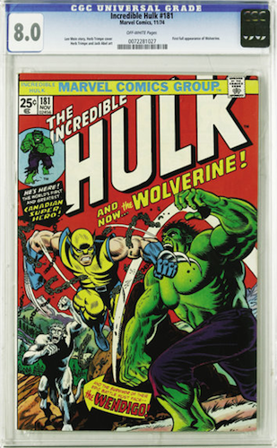 Incredible Hulk #181 CGC 8.0. A nice copy of this book, finally