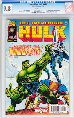 100 Hot Comics: Incredible Hulk #449, 1st Appearance of Thunderbolts. Click to buy a copy at Goldin