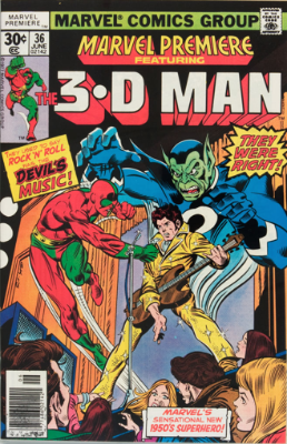 Marvel Premiere #36 (June, 1977): 3-D Man. Click for values