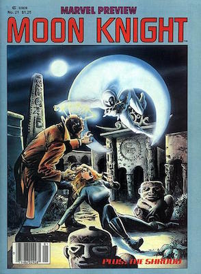 Marvel Preview #21, early Moon Knight Story. Click for values