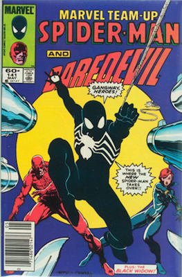 Marvel Team-Up #141: Ties for first Symbiote/Black Spider-Man Costume Appearance. Click for values