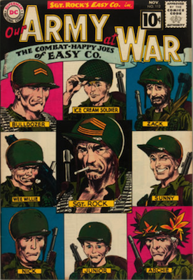 Our Army at War #112: Classic Easy Co. roster cover. Click for values