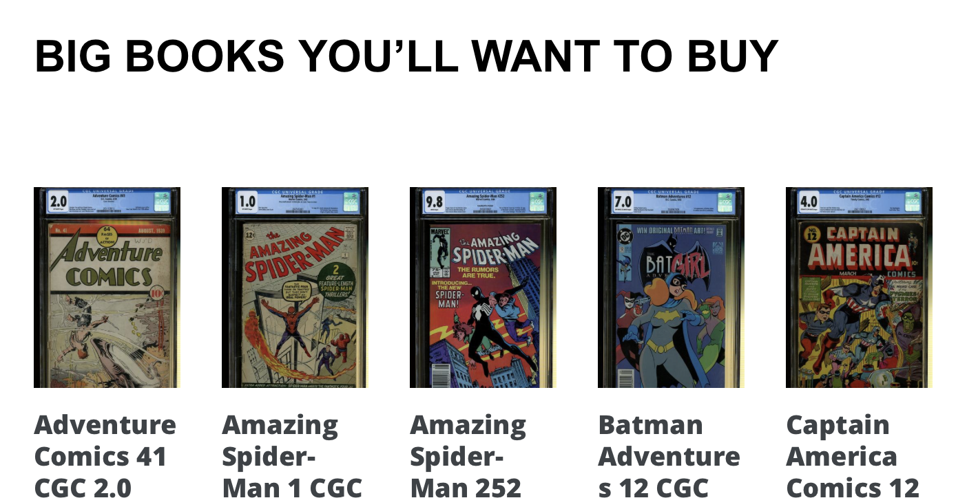 CLICK HERE to See our Online Comic Book Store, Hosted on Shopify
