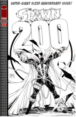 Spawn #200 (McFarlane B&W). Click for values.