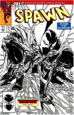 Spawn #231 (McFarlane B&W). Click for values.