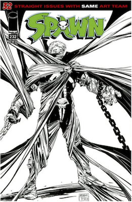 Spawn #232 (McFarlane B&W). Click for values.