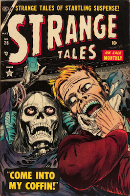 Strange Tales #28: classic skeleton cover. Click for values