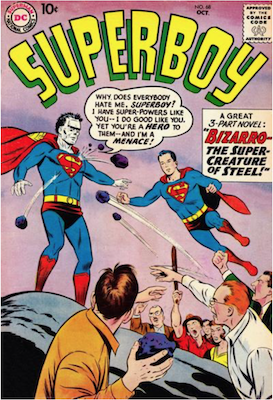 Superboy #68: Origin and First Appearance of Bizarro. Click for current values