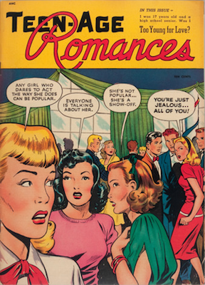 Teen-Age Romances #1: Matt Baker cover art. Click for values