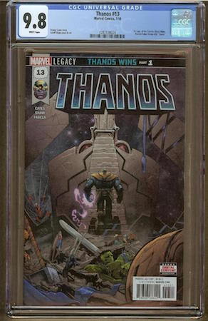 Thanos 13 CGC 9.8. Last sale $309. Click to find a copy at Goldin