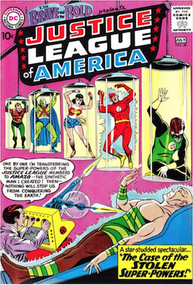 Brave and the Bold #30: Third appearance of the JLA; scarce in high grade. Click for values