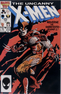 Uncanny X-Men #212: Wolverine vs Sabertooth part one. Click for values