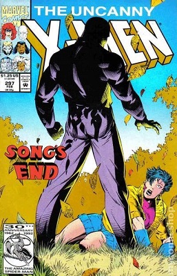 Uncanny X-Men #297 Gold Edition by Pressman. 3-D letter color and leaves behind characters are golden brown. Click for values