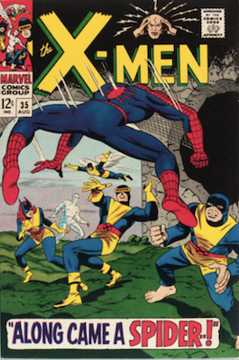 X-Men comic #35: Amazing Spider-Man cover and crossover story. Click to buy at Goldin