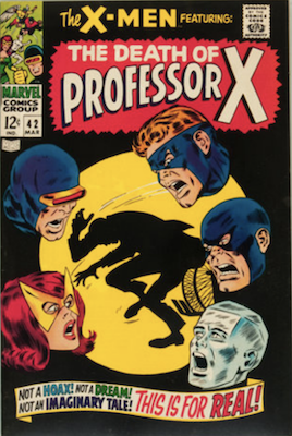 X-Men #42: "Death" of Professor X. Click for values
