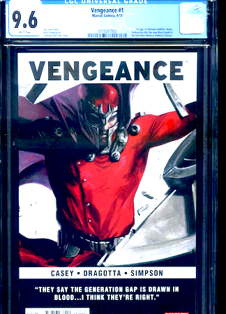 We recommend a CGC 9.6 copy of Vengeance 1 (1st Miss America Chavez). Click to buy from Goldin