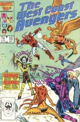 Origin and First Appearance, Headlok, West Coast Avengers #10, Marvel Comics, 1986. Click for value