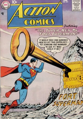 Action Comics #241 (June 1958): First Appearance of the Fortress of Solitude. Click to see values