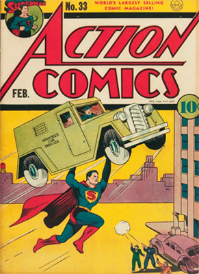 Action Comics #33: Origin of Mr. America. Click for values