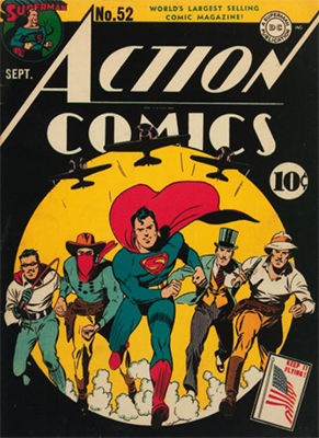 Action Comics #52: Fat Man and Mr. America Become the Americommandos. Click for value