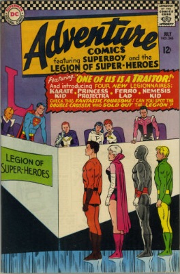 Origin and First Appearance, Nemesis Kid, Adventure Comics #346, DC Comics, 1966. Click for value