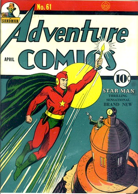 Origin and First Appearance, Starman (Ted Knight), Adventure Comics #61, DC Comics, 1941. Click for value