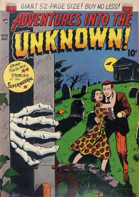 Adventures Into the Unknown #19, the Hands of Horror. Click for values
