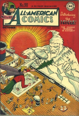 Origin and First Appearance, Icicle, All-American Comics #90, October, 1947. Click for value