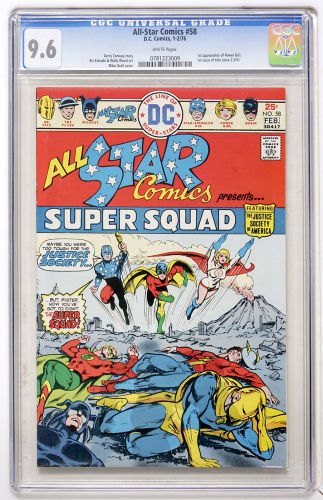 All-Star Comics #58: the ship has already sailed in 9.8. Get a CGC 9.6 and hold on for the ride at Goldin