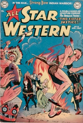 Origin and First Appearance, Trigger Twins, All-Star Western #58, DC Comics, 1951. Click for value