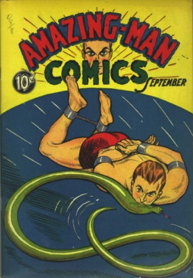 Amazing-Man Comics #5: Origin and First Appearance, Amazing Man, Click for values